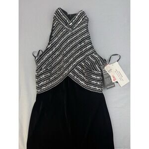 Susan Roselli Sequin Velvet Gown Black Formal Evening Dress 10 NWT